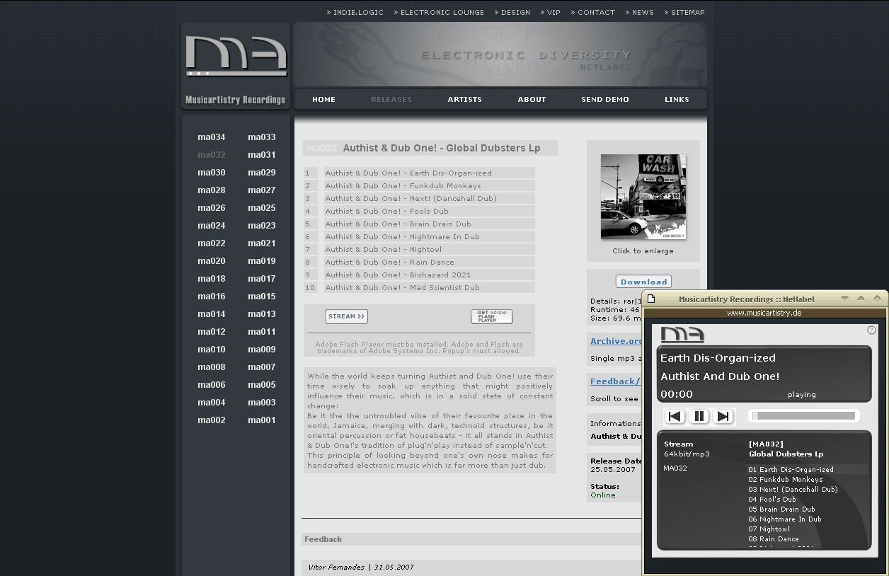 Screenshot Website Musicartistry